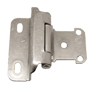 Amerock Cabinet Hinge 1/2 inch (13 mm) Overlay Hinge Satin Nickel 2 Pack Self-Closing Hinge Partial Wrap Hinge Cabinet Door Hinge