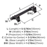 Amerock Cabinet Pull Oil Rubbed Bronze 3-3/4 inch (96 mm) Center to Center Davenport 1 Pack Drawer Pull Drawer Handle Cabinet Hardware