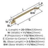 Amerock Appliance Pull Golden Champagne 18 inch (457 mm) Center to Center Highland Ridge 1 Pack Drawer Pull Drawer Handle Cabinet Hardware