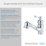 Gerber D457614 Chrome Opulence Single Handle Pull-out Kitchen Faucet