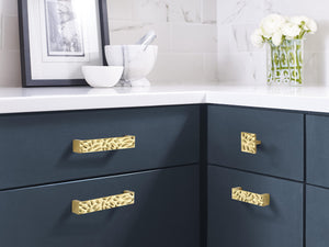 Amerock Cabinet Pull Brushed Gold 1-1/4 inch (32 mm) Center to Center Calathea 1 Pack Drawer Pull Drawer Handle Cabinet Hardware