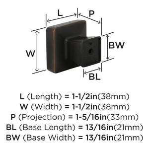Amerock Cabinet Knob Oil Rubbed Bronze 1-1/2 inch (38 mm) Length Blackrock 1 Pack Drawer Knob Cabinet Hardware
