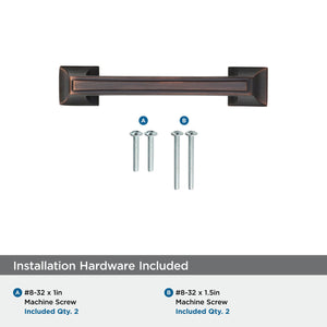 Amerock Cabinet Pull Oil Rubbed Bronze 3 inch (76 mm) Center to Center Mulholland 1 Pack Drawer Pull Drawer Handle Cabinet Hardware