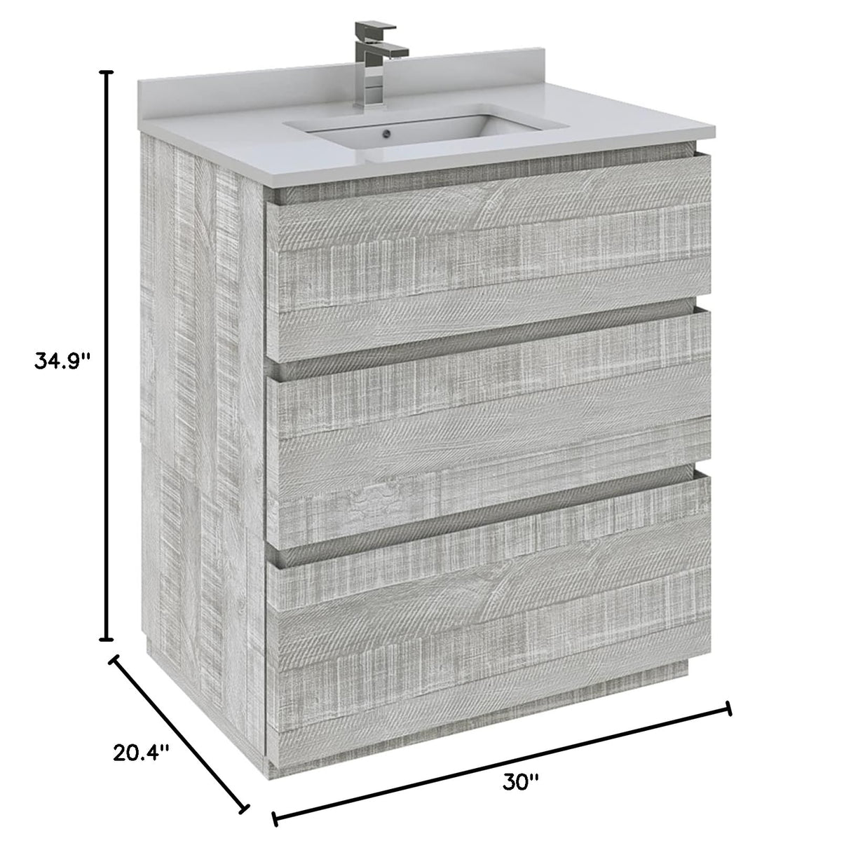 Fresca FCB3130ASH-FC-CWH-U Modern Bathroom Vanity