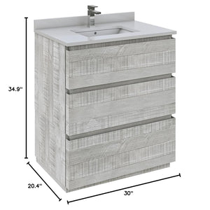 Fresca FCB3130ASH-FC-CWH-U Modern Bathroom Vanity