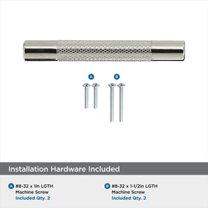 Amerock BP36557PN Kitchen Cabinet Pull Polished Nickel 3 in & -3/4 in (76 mm & 96 mm) Center-to-Center Bronx 1 Pack Furniture Hardware Cabinet Handle Bathroom Drawer Pull
