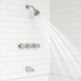 3-Handle Tub & Shower Faucet with Metal Knob Handles