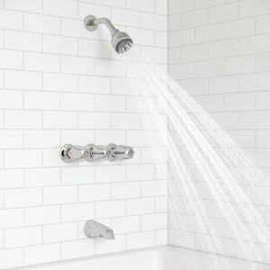 Polished Chrome Pfister 3-handle Tub & Shower Faucet LG01-1120