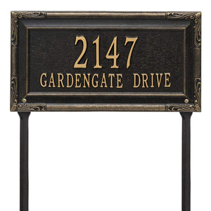 Whitehall 3289BG - Personalized Gardengate Plaque - Grande - Lawn - 2 line