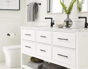 Amerock BP36648MBKG10 Carrione Cabinet Pull, 3-3/4 in (96 mm) Center-to-Center, Marble Black/Satin Nickel
