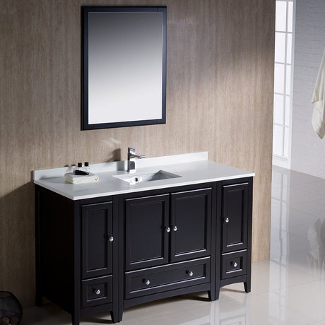 Fresca FVN20-123012ES Fresca Oxford 54" Espresso Traditional Bathroom Vanity