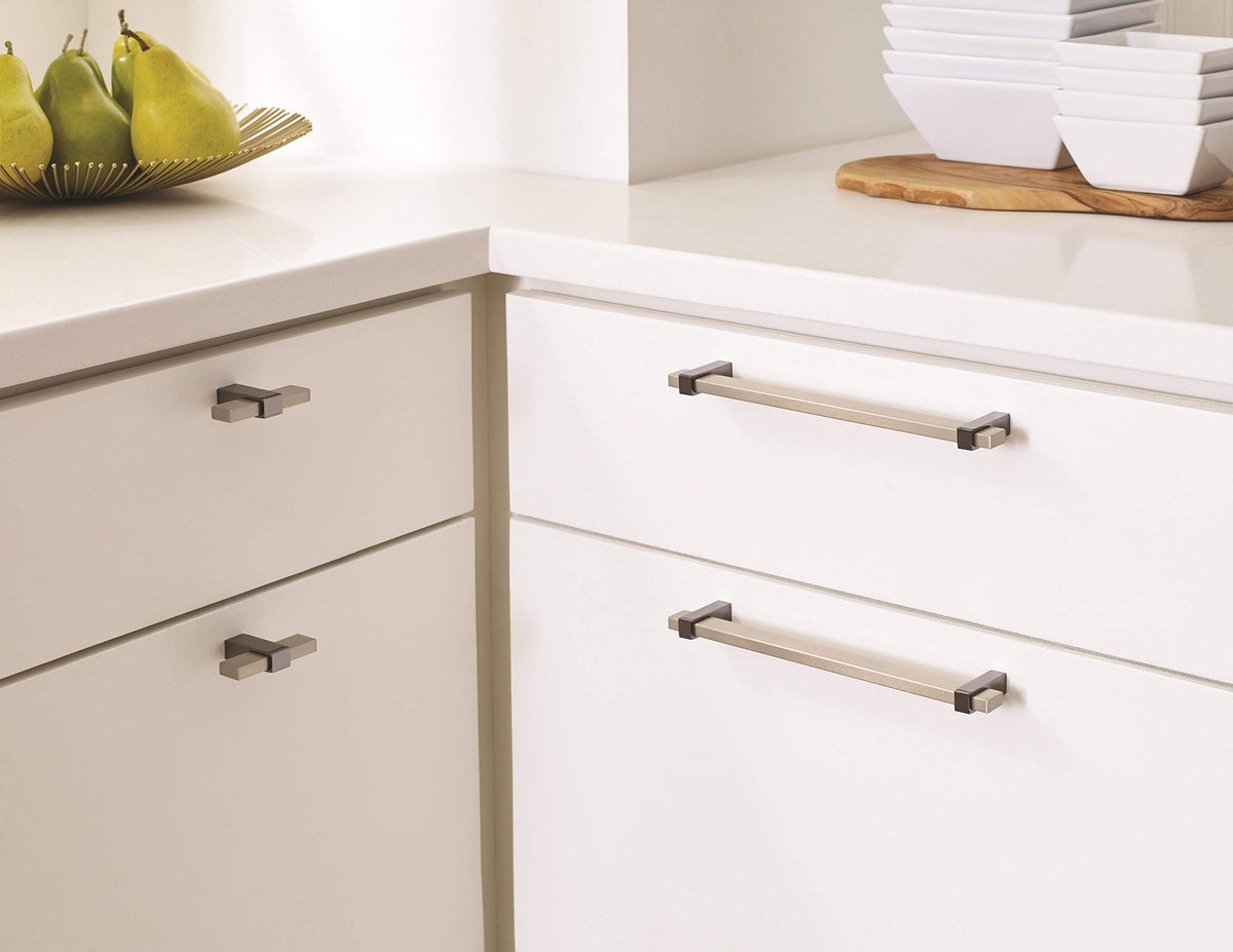 Amerock Cabinet Knob Silver Champagne/Black Nickel 2-3/8 inch (60 mm) Length Mulino 1 Pack Drawer Knob Cabinet Hardware