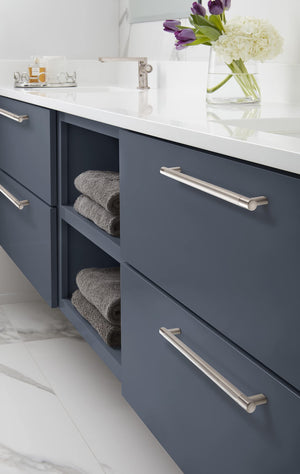 Amerock Kitchen Cabinet Pull Satin Nickel 12-5/8 in (320 mm) Center-to-Center Bronx 1 Pack Furniture Hardware Cabinet Handle Bathroom Drawer Pull