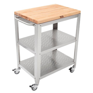 John Boos CU-CULART30 Cucina Culinarte Cart Maple Wood Cutting Board for Kitchen 30 x 18.13", 1.5" Thick Removable/Reversible Chopping Edge Grain Block CULINARTE' CART 30X20 REMOV MPL TOP