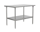 John Boos ST6-2430SSK Stallion Stainless Steel Flat Top Work Table with Adjustable Lower Shelf and Legs, 30" Length x 24" Width