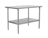 John Boos ST6-3660SSK Stallion Stainless Steel Flat Top Work Table with Adjustable Lower Shelf and Legs, 60" Length x 36" Width