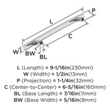 Amerock BP2620426 Polished Chrome Cabinet Pull 6-5/16 inch (160mm) Center-to-Center Cabinet Hardware Cyprus Furniture Hardware Drawer Pull