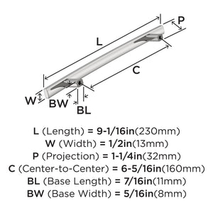 Amerock BP2620426 Polished Chrome Cabinet Pull 6-5/16 inch (160mm) Center-to-Center Cabinet Hardware Cyprus Furniture Hardware Drawer Pull