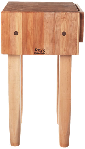 John Boos PCA1 Maple Wood End Grain Solid Butcher Block with Side Knife Slot, 18 Inches x 10 Inch Top, 34 Tall, Natural Legs PCA BLOCK 18X18X10W/HOLDER CRM-