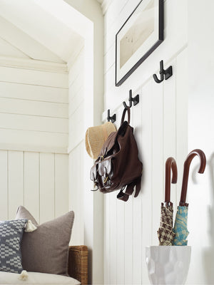 Amerock HBX36686MB Burbank Single Prong Decorative Wall Hook Matte Black Hook for Coats, Hats, Backpacks, Bags Hooks for Bathroom, Bedroom, Closet, Entryway, Laundry Room, Office