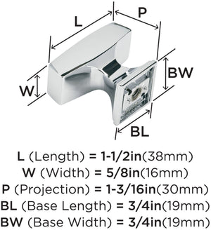 Amerock Cabinet Knob Polished Chrome 1-1/2 inch (38 mm) Length Mulholland 1 Pack Drawer Knob Cabinet Hardware