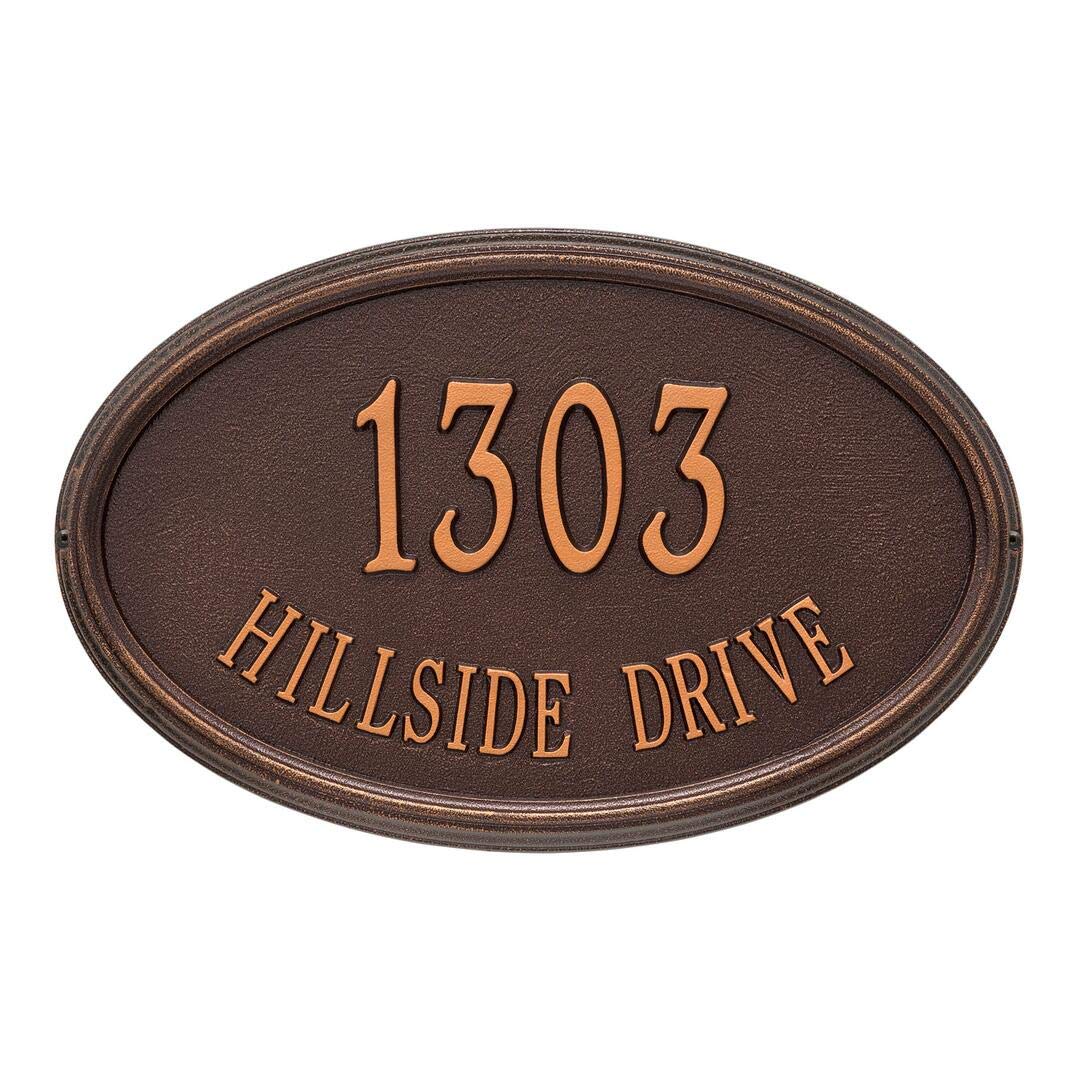 Whitehall 1301AC - Personalized Concord Oval Plaque -Estate - Wall - 2 Line