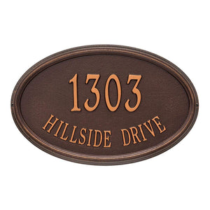 Whitehall 1301AC - Personalized Concord Oval Plaque -Estate - Wall - 2 Line