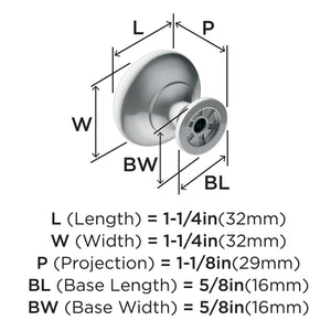 Amerock, Cabinet Knob, Polished Chrome, 1-1/4 inch (32 mm) Diameter, Era, 1 Pack, Drawer Knob, Cabinet Hardware