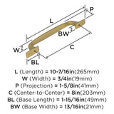 Amerock Appliance Pull Golden Champagne 8 inch (203 mm) Center to Center Highland Ridge 1 Pack Drawer Pull Drawer Handle Cabinet Hardware