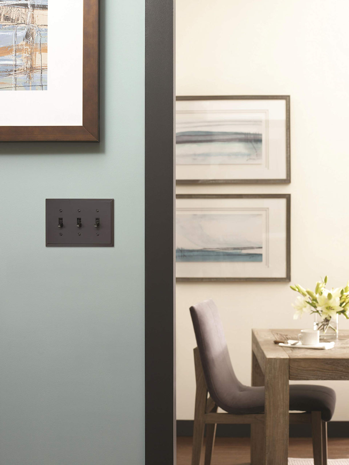 Amerock Wall Plate Black Bronze 3 Toggle Switch Plate Cover Mulholland 1 Pack Light Switch Cover