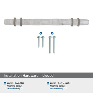 Amerock Cabinet Pull Marble White/Satin Nickel  5-1/16 inch (128 mm) Center to Center Carrione 1 Pack Drawer Pull Drawer Handle Cabinet Hardware