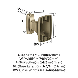 Amerock BH36010BBZ Golden Champagne Single Robe Hook 2-5/8 in. (67 mm) Length Towel Holder Highland Ridge Towel Hook for Bathroom Bathroom Hardware Bath Accessories