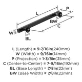 Amerock Corp BP37107MB Everett Pull, 7-9/16 in (192 mm) Center-to-Center, Matte Black