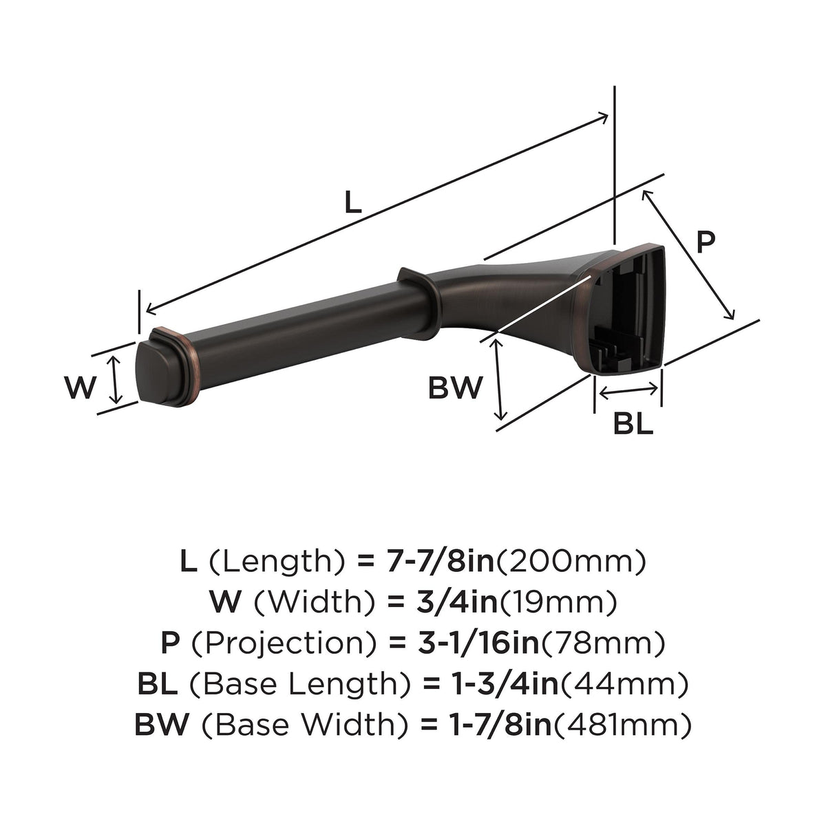 Amerock BH36031ORB Oil Rubbed Bronze Single Post Toilet Paper Holder 7-7/8 in. (200 mm) Length Toilet Tissue Holder Revitalize Bath Tissue Holder Bathroom Hardware Bath Accessories