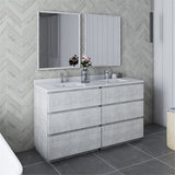 Fresca FVN31-3030RWH-FC Fresca Formosa 60" Floor Standing Double Sink Modern Bathroom Vanity w/ Mirrors in Rustic White