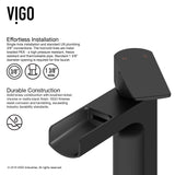 VIGO Ileana 6.75 inch H Single Hole Single Handle Single Hole Bathroom Faucet in Matte Black - Bathroom Sink Faucet VG01042MB