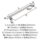 Amerock Appliance Pull Polished Nickel 12 inch (305 mm) Center to Center Blackrock 1 Pack Drawer Pull Drawer Handle Cabinet Hardware