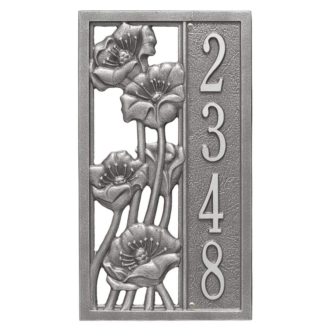Whitehall 3111PS - Personalized Flowering Poppies Plaque - Vertical - 1 Line