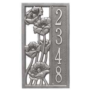 Whitehall 3111PS - Personalized Flowering Poppies Plaque - Vertical - 1 Line