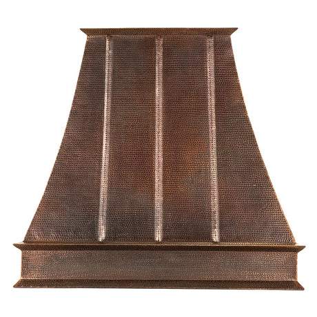 38 Inch 735 CFM Hammered Copper Wall Mounted Euro Range Hood with Slim Baffle Filters
