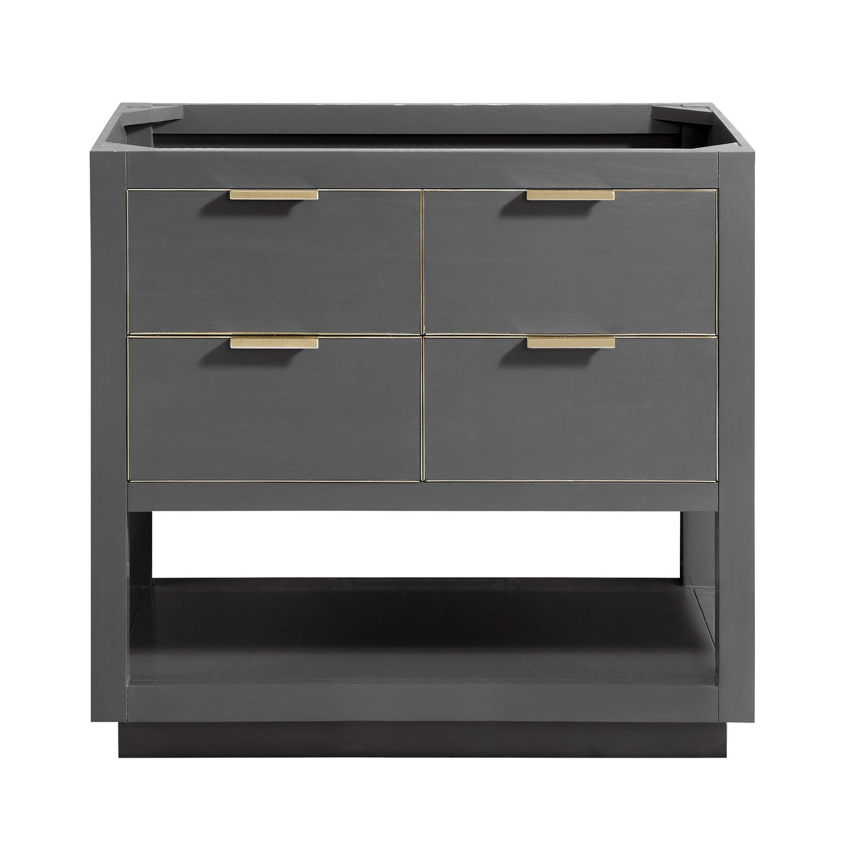 Avanity Allie 36 in. Vanity Only in Twilight Gray with Gold Trim