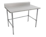 John Boos ST6R5-3060GBK Stallion Stainless Steel 5" Riser Top Work Table with Adjustable Galvanized Legs and Bracing, 60" Length x 30" Width