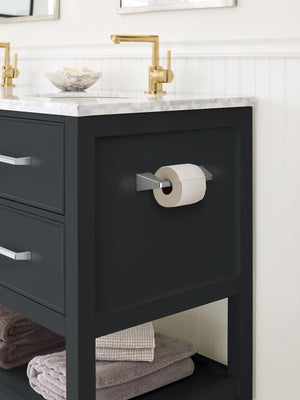 Amerock BH3600126 Chrome Pivoting Double Post Toilet Paper Holder 9-5/16 in. (237 mm) Length Toilet Tissue Holder Blackrock Bath Tissue Holder Bathroom Hardware Bath Accessories