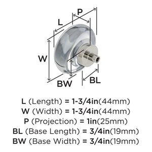 Amerock Cabinet Knob Clear/Polished Nickel 1-3/4 inch (44 mm) Diameter Glacio 1 Pack Drawer Knob Cabinet Hardware