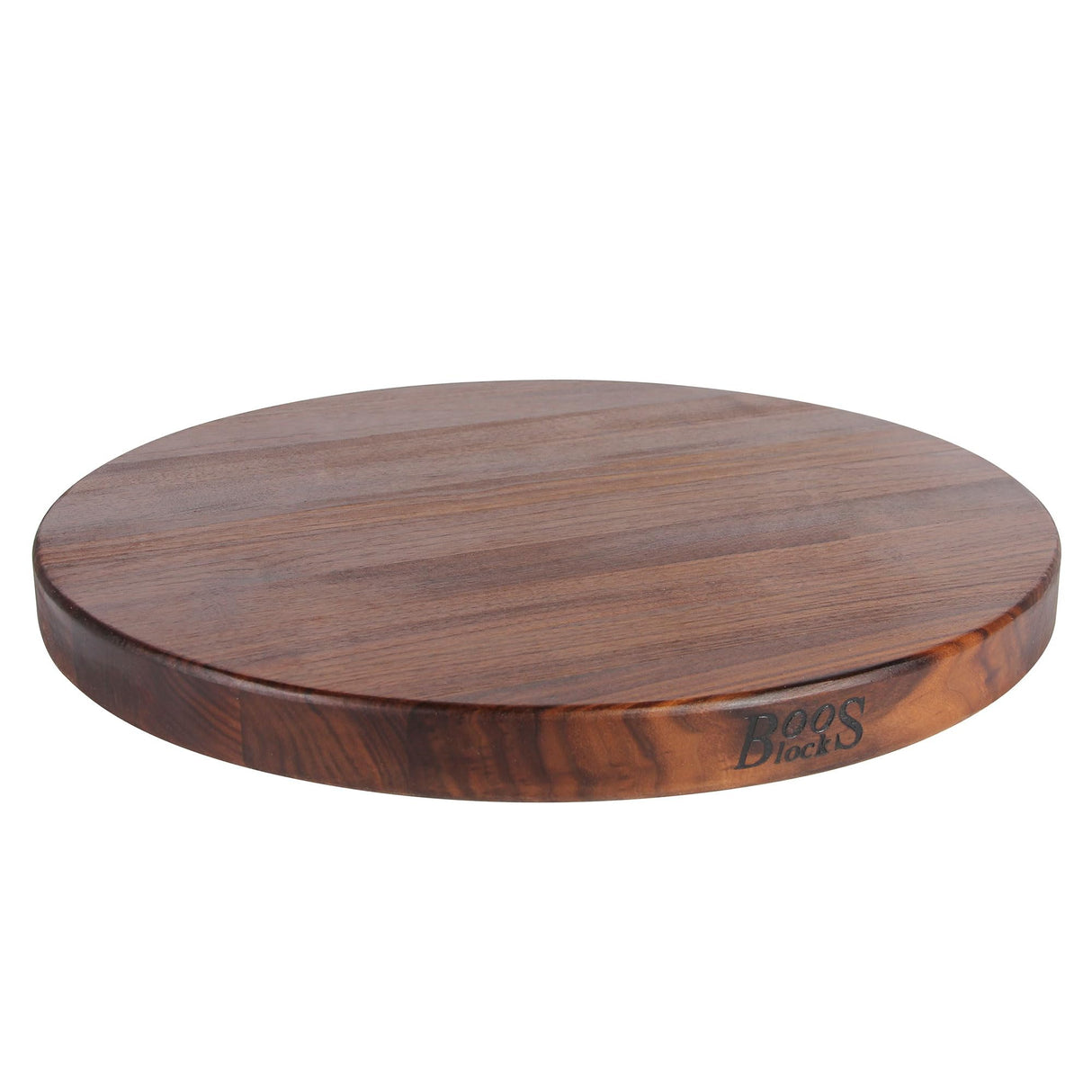 John Boos WAL-R18 Large Walnut Wood Cutting Board for Kitchen Prep 18 Inches Diameter, 1.5 Thick Reversible End Grain Round Charcuterie Block 18DIAX1.5 WAL-EDGE GR-REV-BRANDED