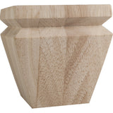 Hardware Resources BF14-2-ALD 4" W x 4" D x 4" H Alder Square Tapered Bun Foot