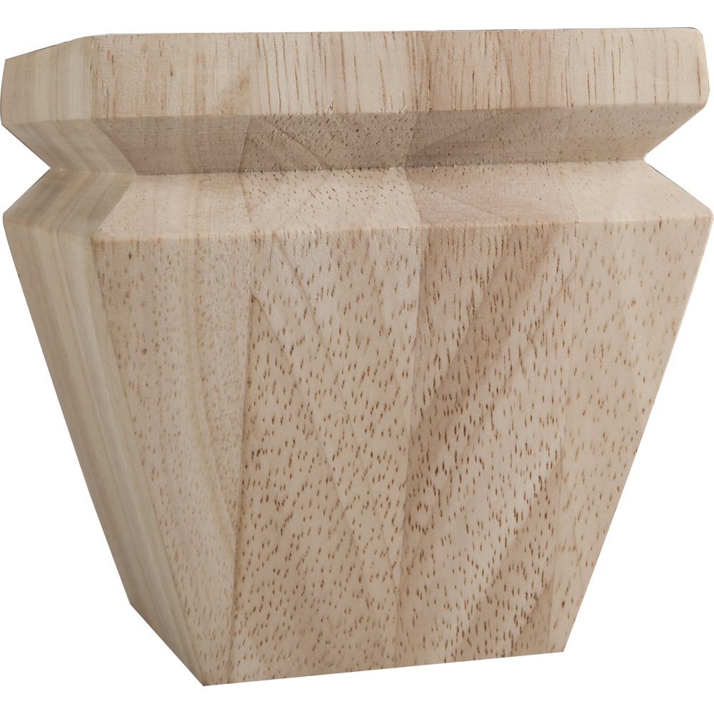 Hardware Resources BF14-2-HMP 4" W x 4" D x 4" H Hard Maple Square Tapered Bun Foot