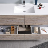 Fresca FCB9260WH-S-I Fresca Catania 60" Glossy White Wall Hung Modern Bathroom Cabinet w/ Integrated Single Sink