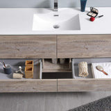 Fresca FCB9260HA-S-I Fresca Catania 60" Glossy Ash Gray Wall Hung Modern Bathroom Cabinet w/ Integrated Single Sink