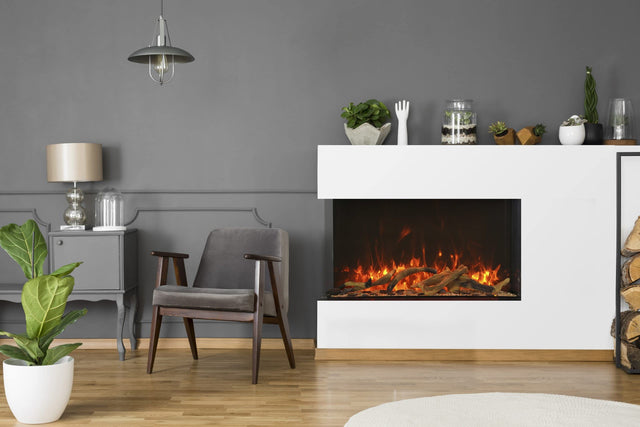 Amantii 40-TRV-XT-XL Trv View Extra Tall Smart Electric - 40" Indoor / Outdoor WiFi Enabled  3 Sided Electric Fireplace Featuring a 22" Height, MultiFunction Remote, Multi Speed Flame Motor, and a Selection of Media Options